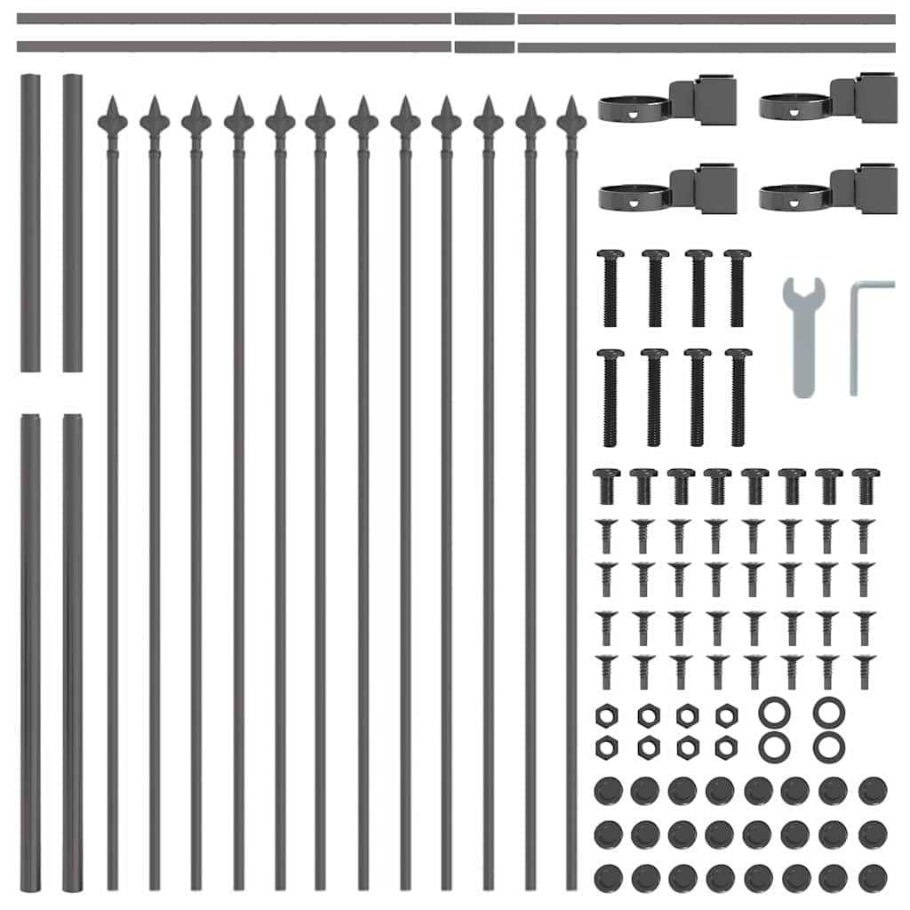 Recinzione per Giardino 7 pcs Grigio 11,9 x 0,8 m | homemem39