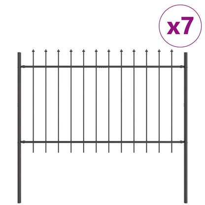 Recinzione per Giardino 7 pcs Grigio 11,9 x 1 m | homemem39