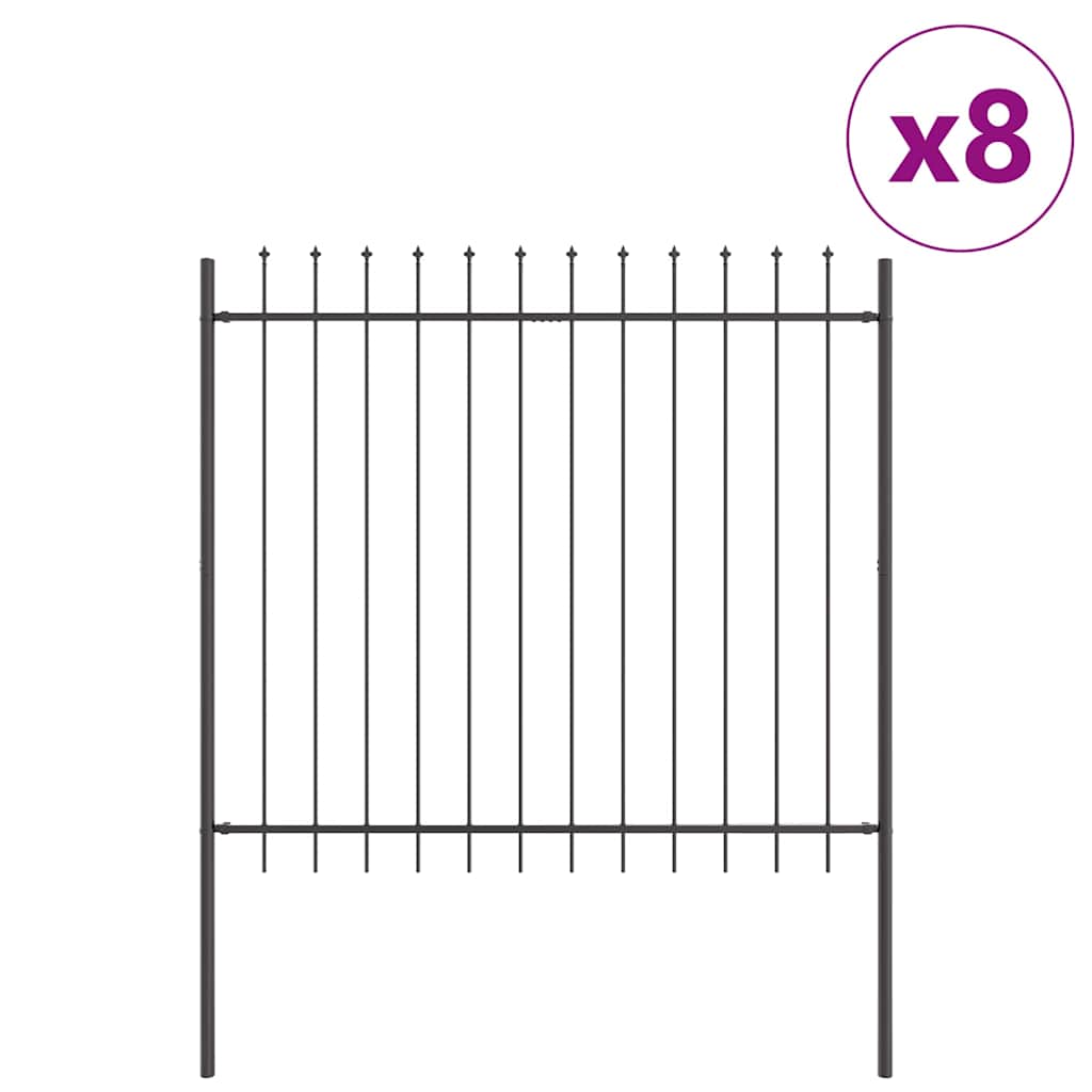 Recinzione per Giardino 8 pcs Grigio 13,6 x 1,5 m