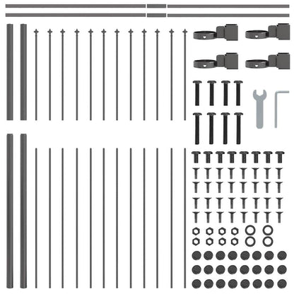 Recinzione per Giardino 8 pcs Grigio 13,6 x 1,5 m