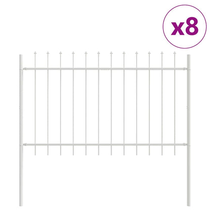 Recinzione per Giardino 8 pcs Bianco 13,6 x 0,8 m