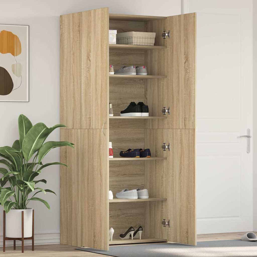 Mobile per scarpe Marrone 80 x 35.5 x 180 cm Legno multistrato