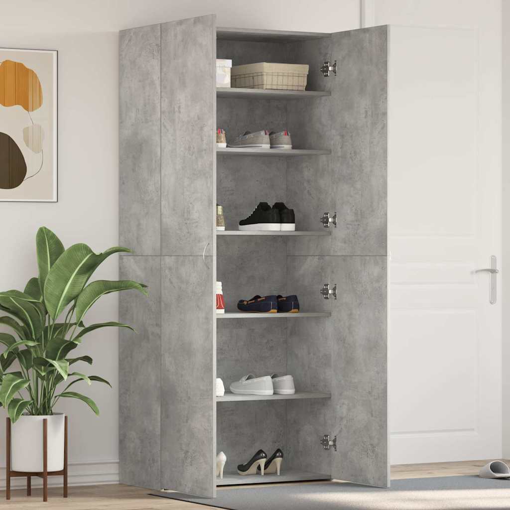 Mobile per scarpe Grigio 80 x 35.5 x 180 cm Legno multistrato