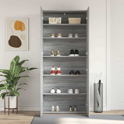 Mobile per scarpe Grigio 80 x 35.5 x 180 cm Legno multistrato