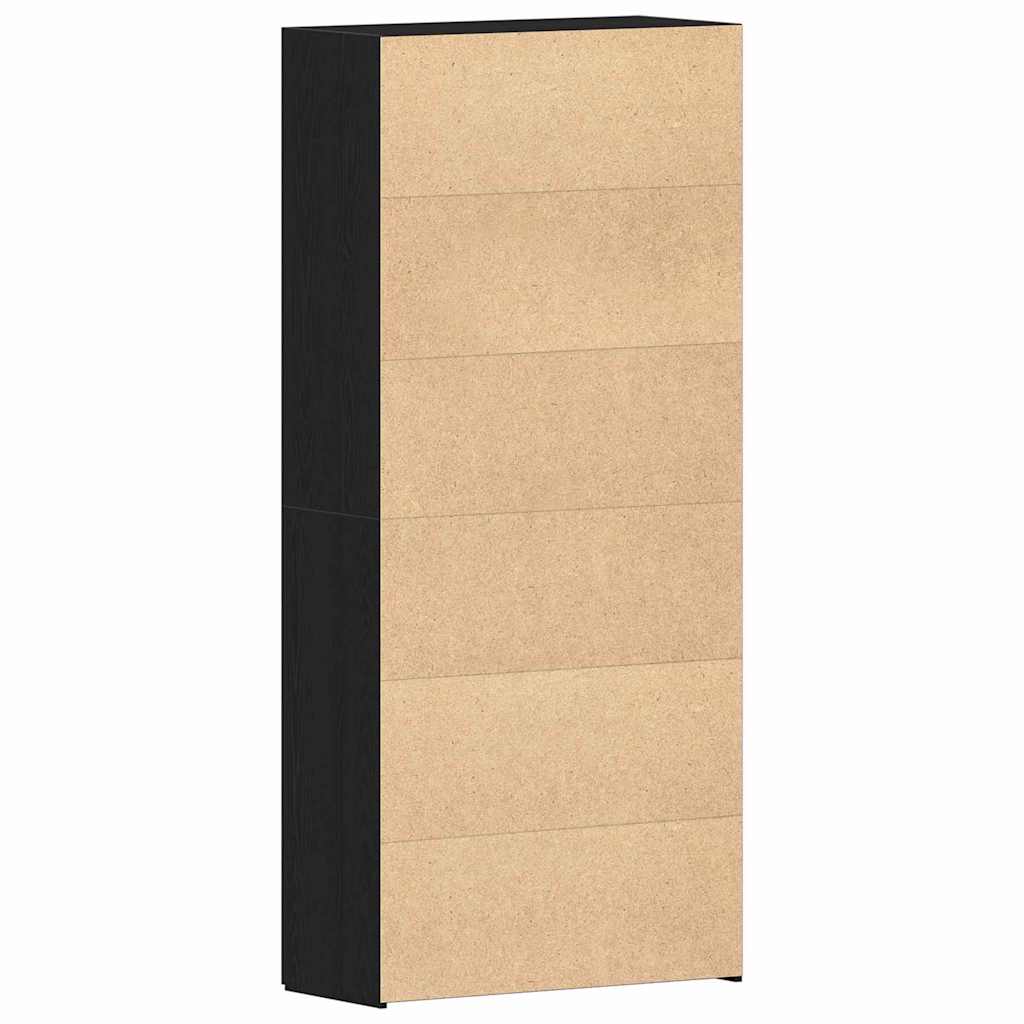 Mobile per scarpe Nero 80 x 35.5 x 180 cm Legno multistrato