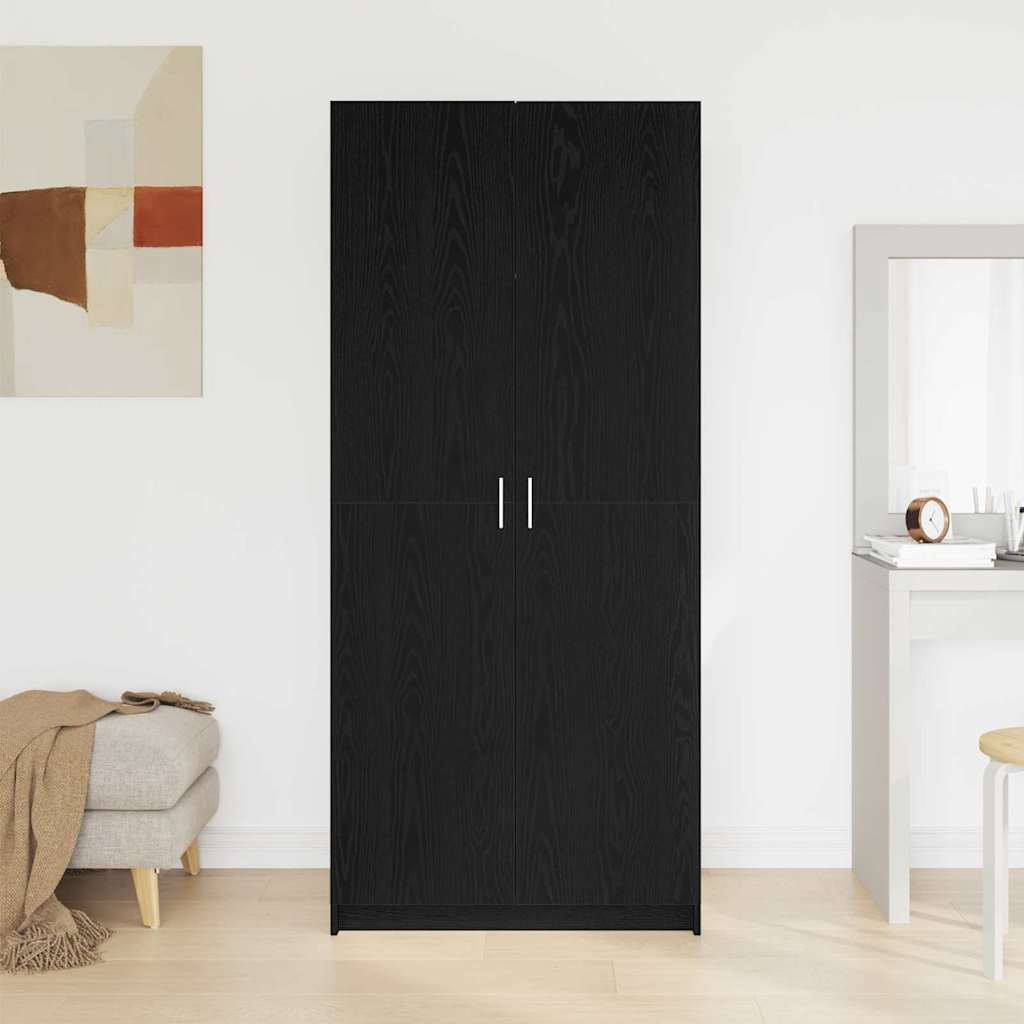 Guardaroba con porta Nero 80 x 51 x 180 cm Legno multistrato - homemem39