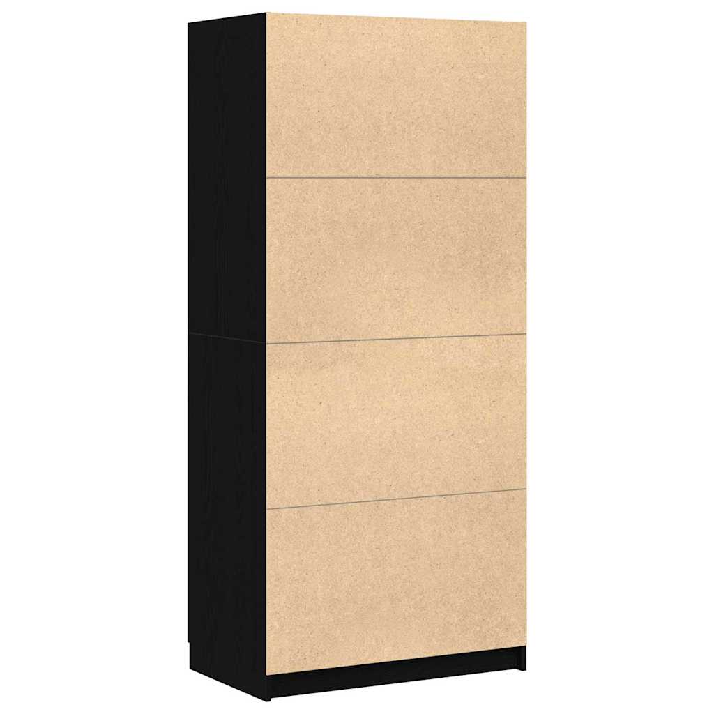 Guardaroba con porta Nero 80 x 51 x 180 cm Legno multistrato - homemem39