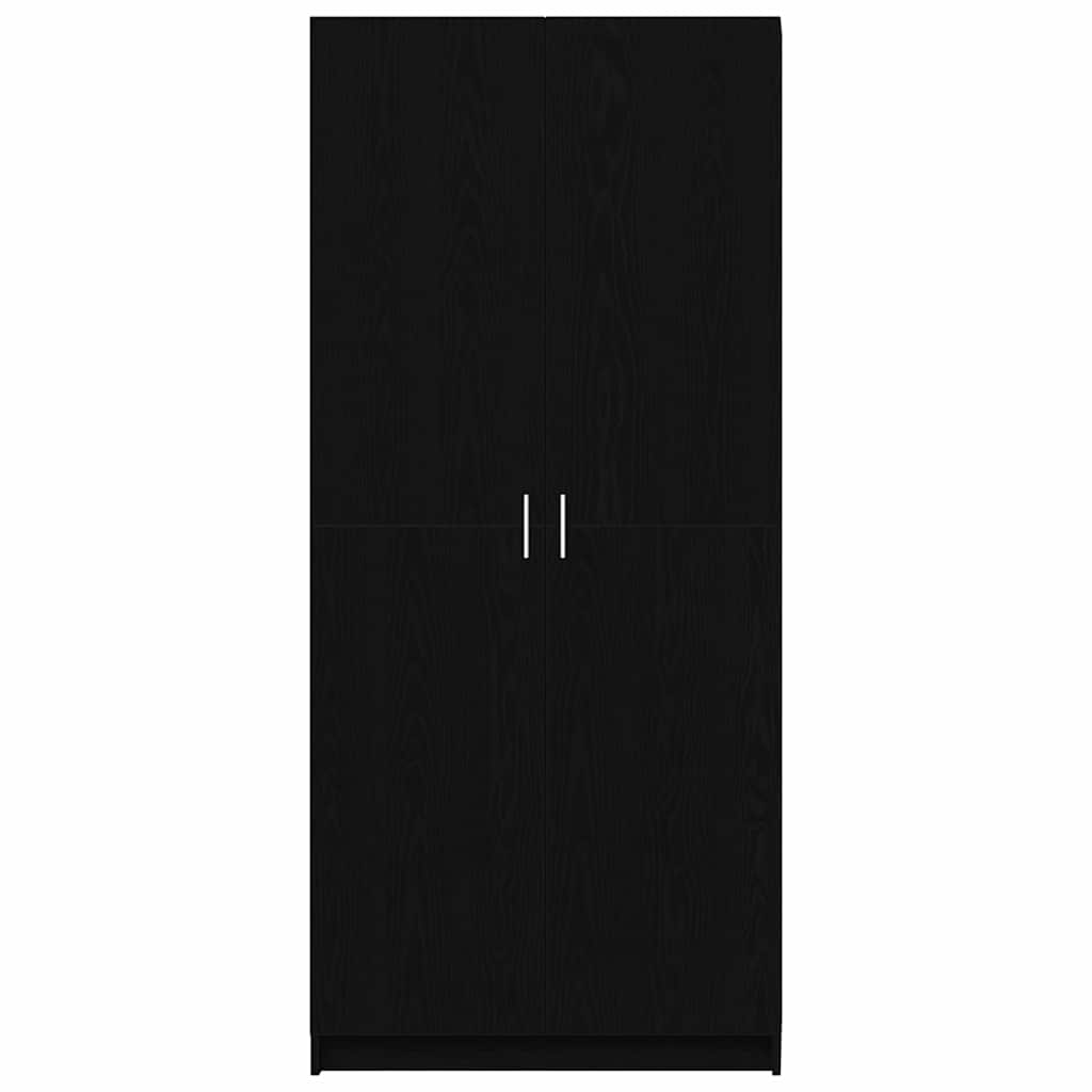 Guardaroba con porta Nero 80 x 51 x 180 cm Legno multistrato - homemem39