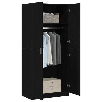 Guardaroba Rovere Nero 80 x 50,5 x 180 cm Legno ingegnerizzato | homemem39