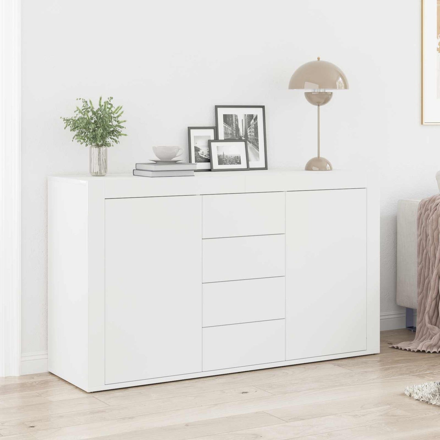 Credenza con cassetto Bianco 120 x 36 x 69 cm Legno multistrato