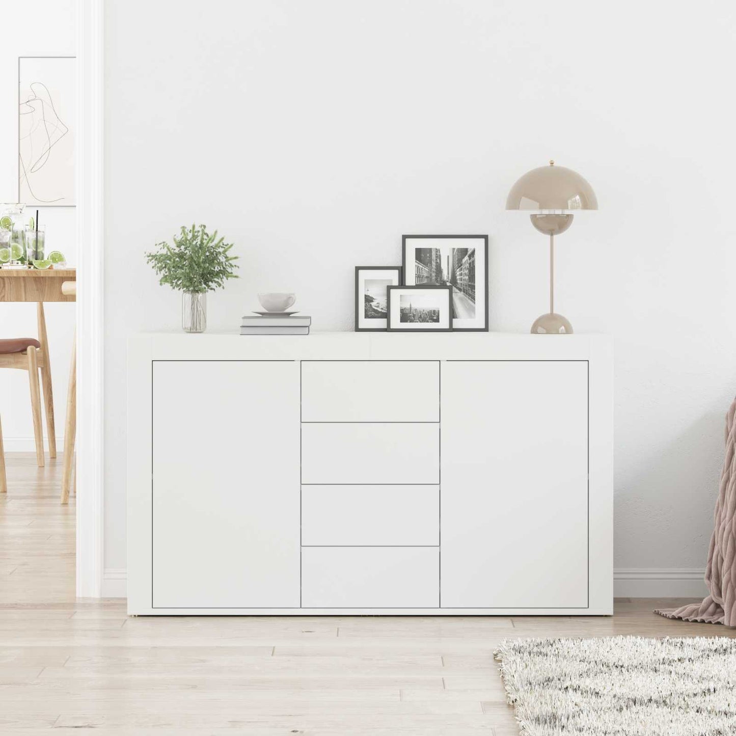 Credenza con cassetto Bianco 120 x 36 x 69 cm Legno multistrato