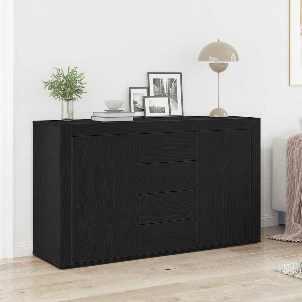 Credenza Rovere Nero 120 x 36 x 69 cm Legno multistrato