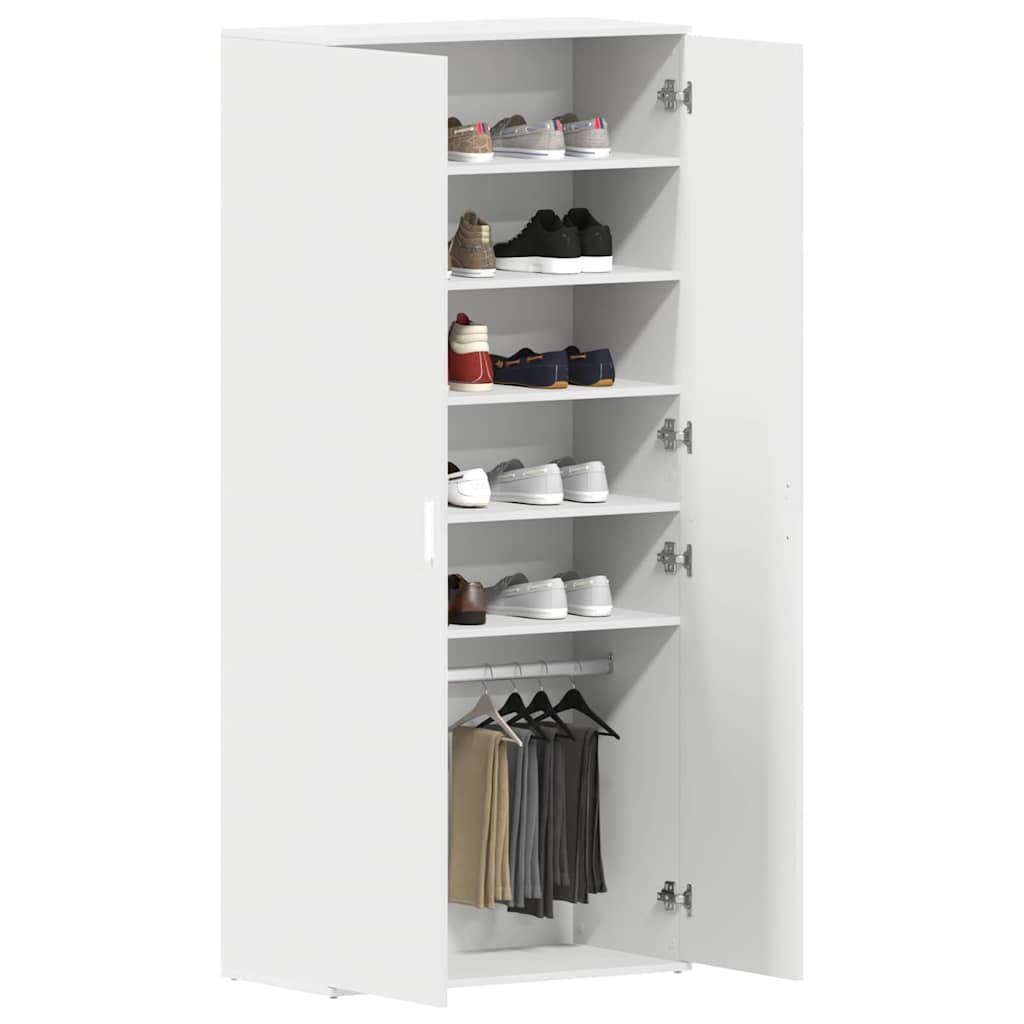 Mobile per scarpe Bianco 80 x 39 x 178 cm Legno multistrato