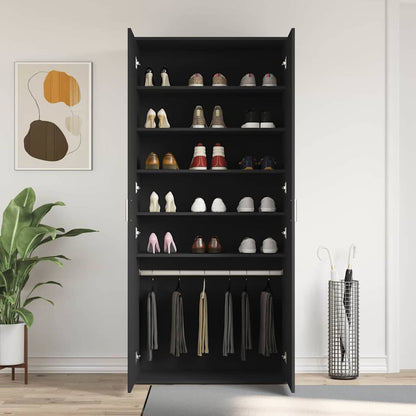 Mobile per scarpe Nero 80 x 39 x 178 cm Legno multistrato