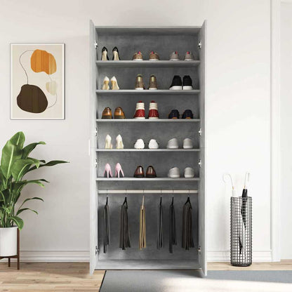 Mobile per scarpe con porta Grigio cemento 80 x 39 x 178 cm