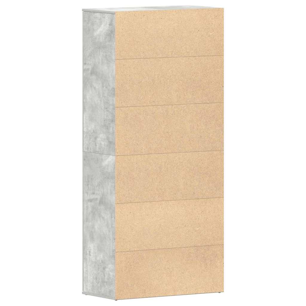 Mobile per scarpe con porta Grigio cemento 80 x 39 x 178 cm