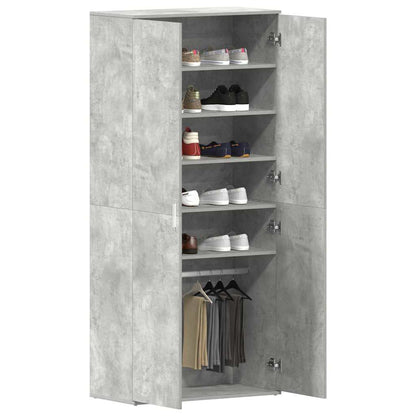 Mobile per scarpe con porta Grigio cemento 80 x 39 x 178 cm