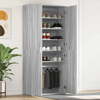 Mobile per scarpe con porta Grigio Sonoma 80 x 39 x 178 cm