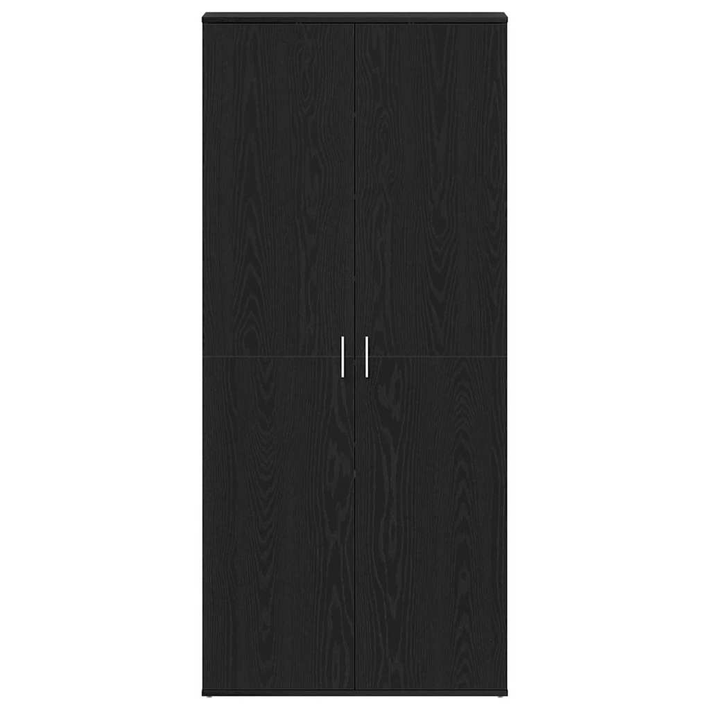 Mobile per scarpe con lo scaffale Rovere Nero 80 x 39 x 178 cm