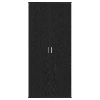 Mobile per scarpe con lo scaffale Rovere Nero 80 x 39 x 178 cm