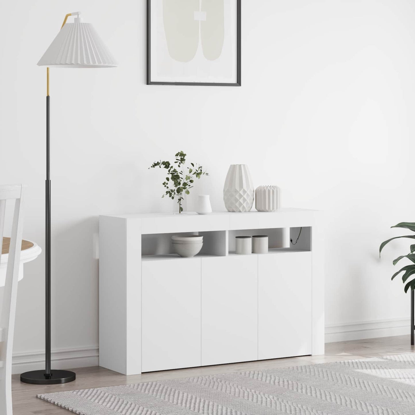 Credenza Bianco 116 x 30 x 75 cm Legno multistrato