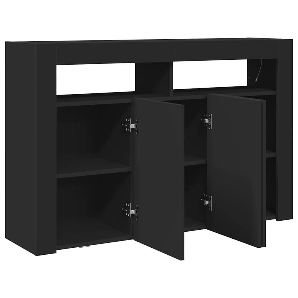 Credenza Nero 116 x 30 x 75 cm Legno multistrato - homemem39