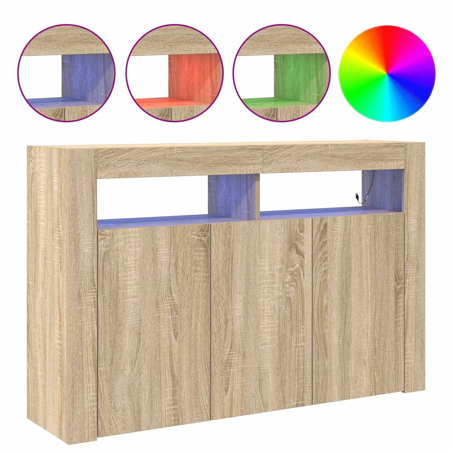 Credenza Rovere Sonoma 116 x 30 x 75 cm Legno multistrato