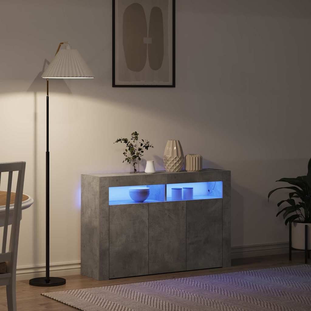 Credenza Grigio cemento 116 x 30 x 75 cm Legno multistrato - homemem39