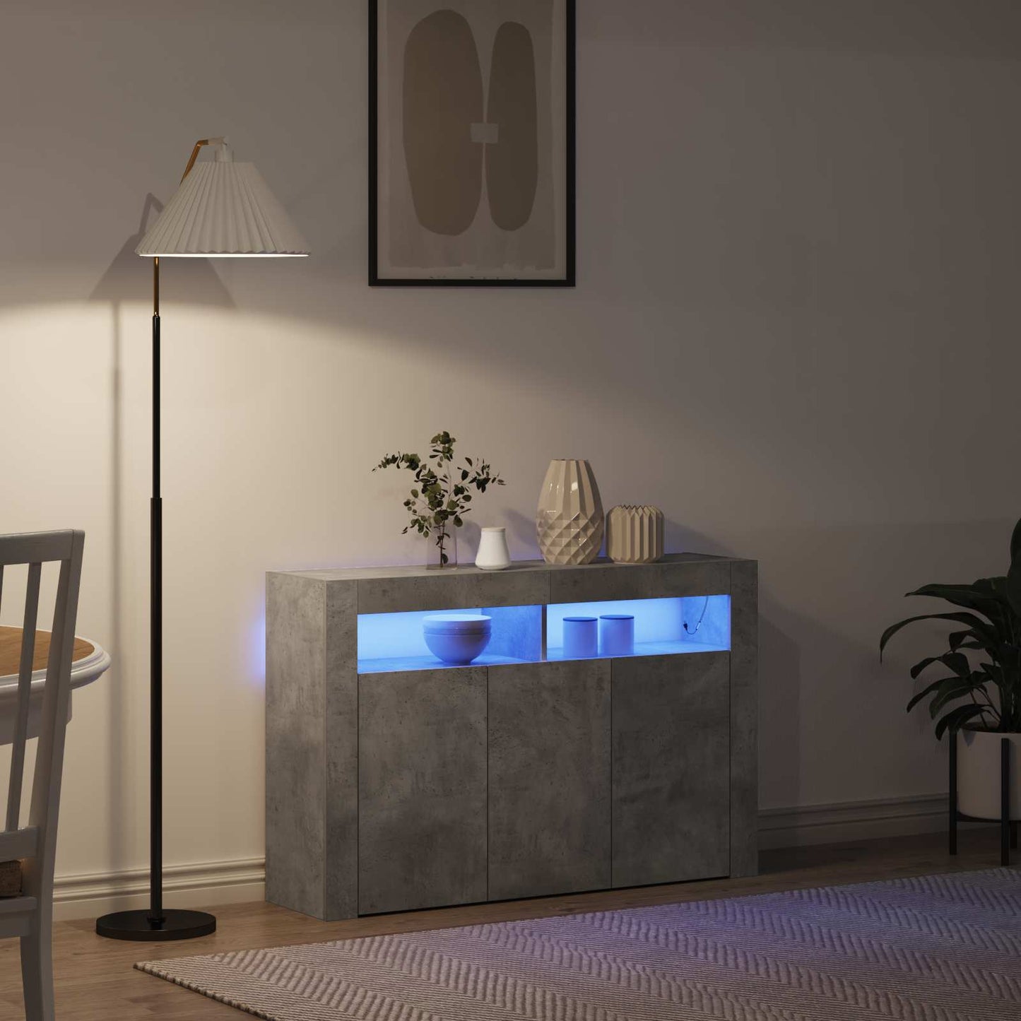 Credenza Grigio cemento 116 x 30 x 75 cm Legno multistrato