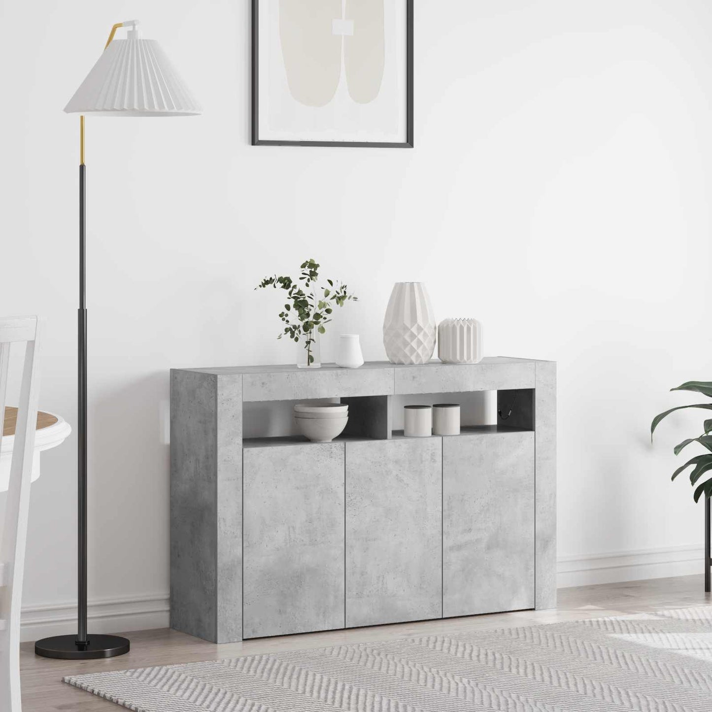 Credenza Grigio cemento 116 x 30 x 75 cm Legno multistrato