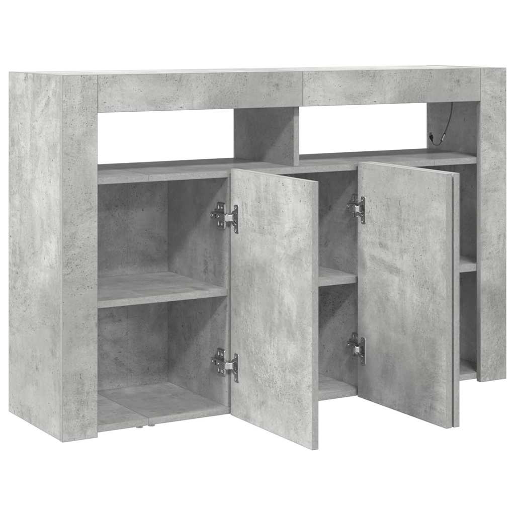Credenza Grigio cemento 116 x 30 x 75 cm Legno multistrato - homemem39