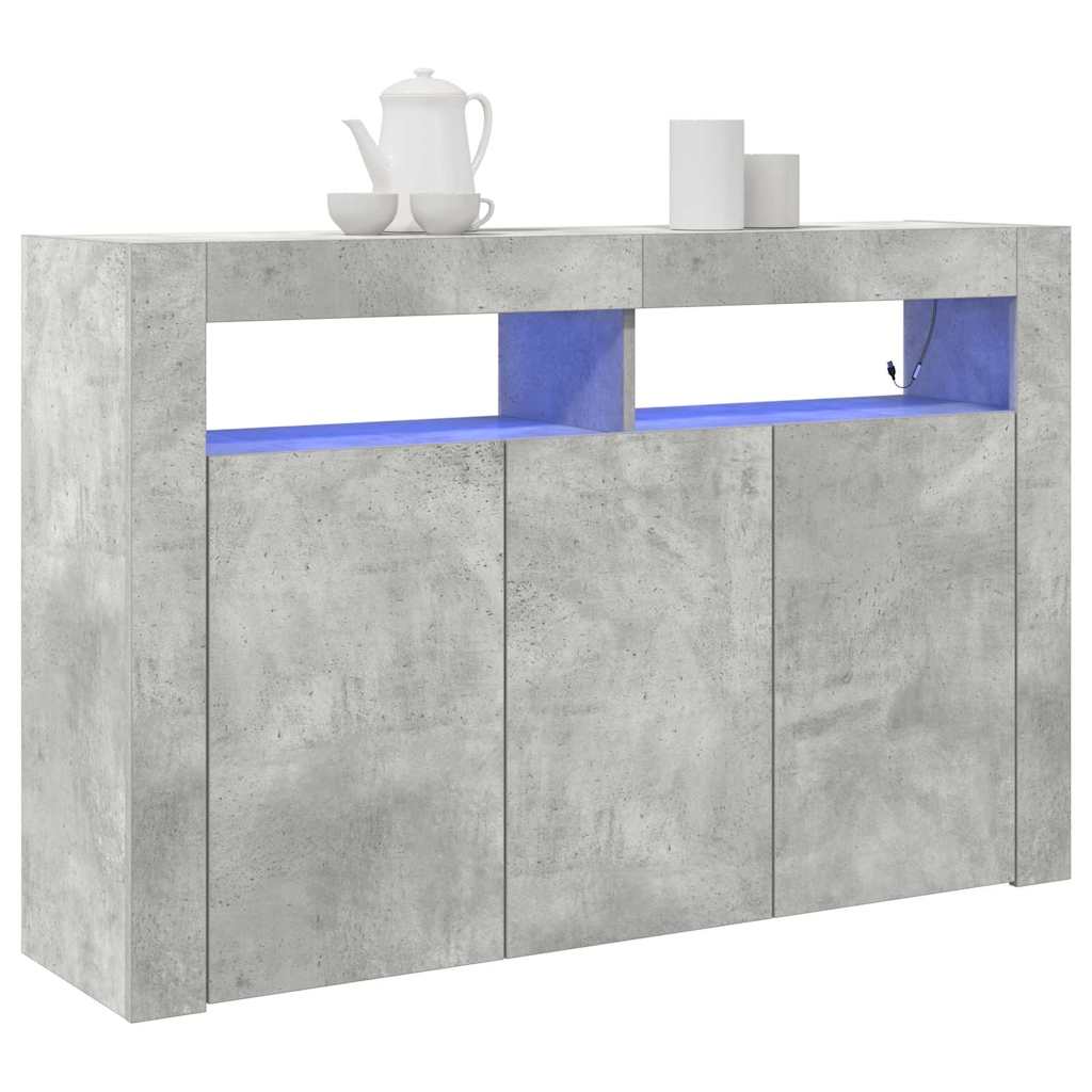 Credenza Grigio cemento 116 x 30 x 75 cm Legno multistrato - homemem39