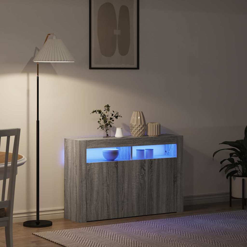 Credenza Grigio sonoma 116 x 30 x 75 cm Legno multistrato - homemem39