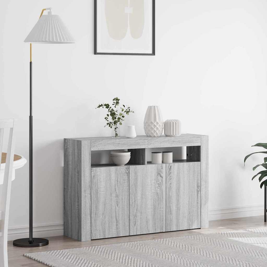 Credenza Grigio sonoma 116 x 30 x 75 cm Legno multistrato - homemem39