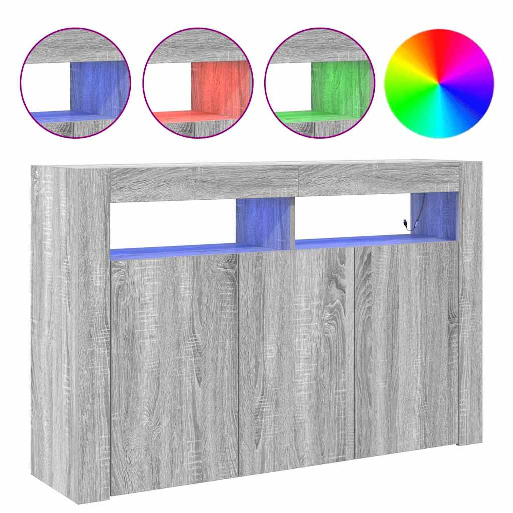 Credenza Grigio sonoma 116 x 30 x 75 cm Legno multistrato - homemem39