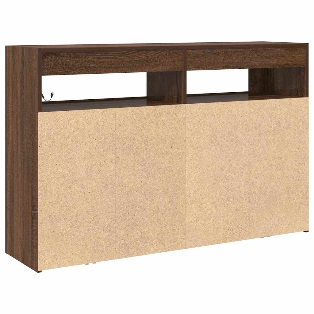 Credenza Rovere marrone 116 x 30 x 75 cm Legno multistrato - homemem39