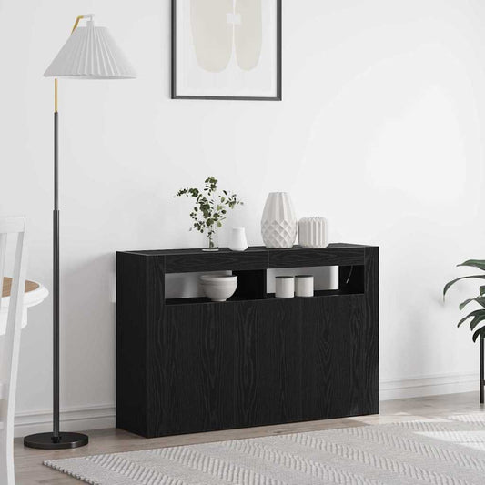 Credenza Rovere nero 116 x 30 x 75 cm Legno multistrato - homemem39