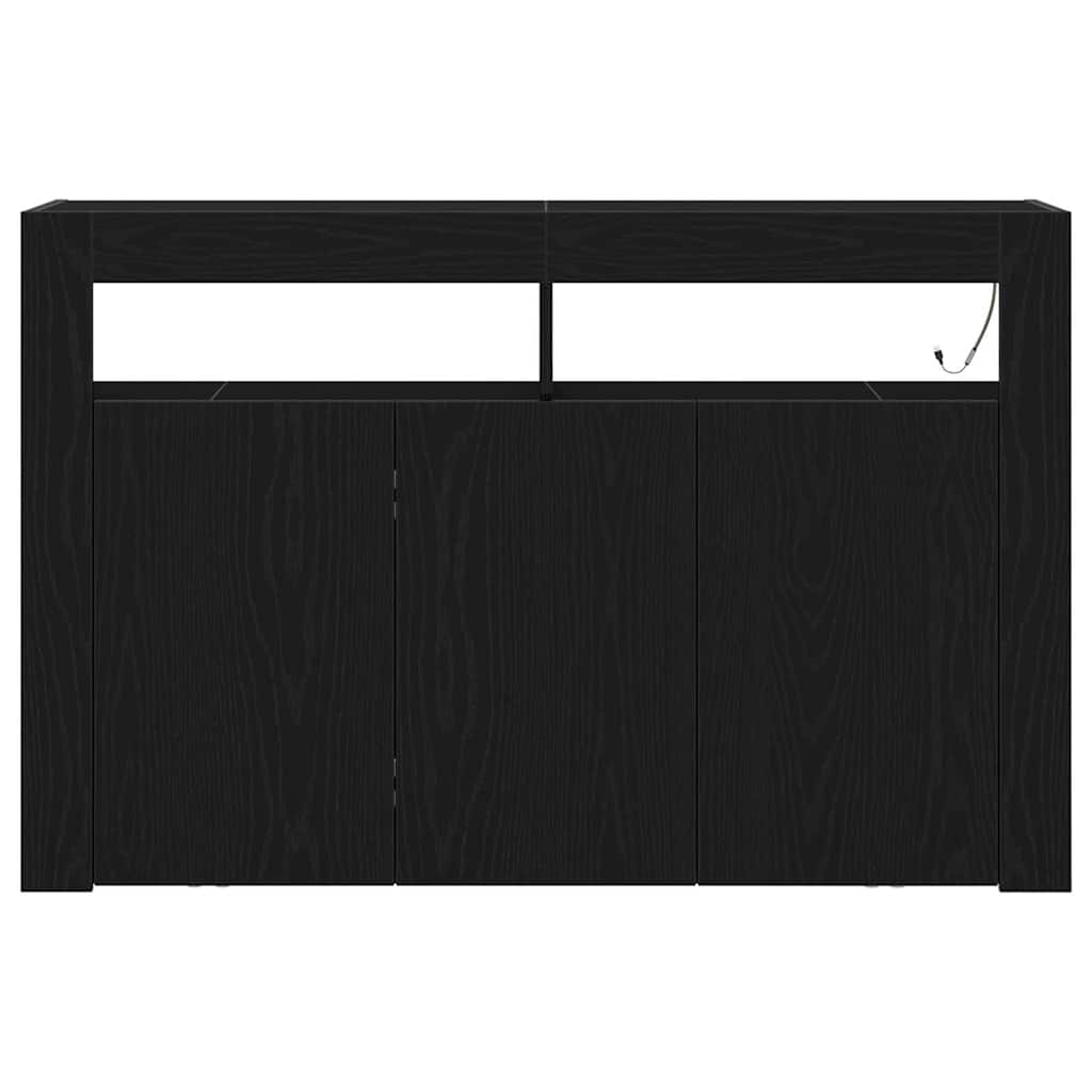 Credenza Rovere nero 116 x 30 x 75 cm Legno multistrato - homemem39