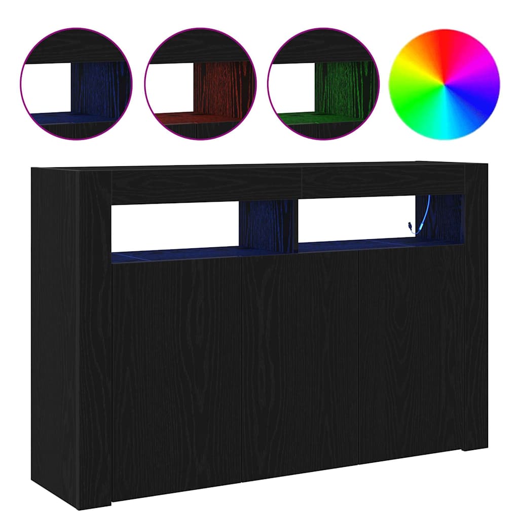 Credenza Rovere nero 116 x 30 x 75 cm Legno multistrato - homemem39