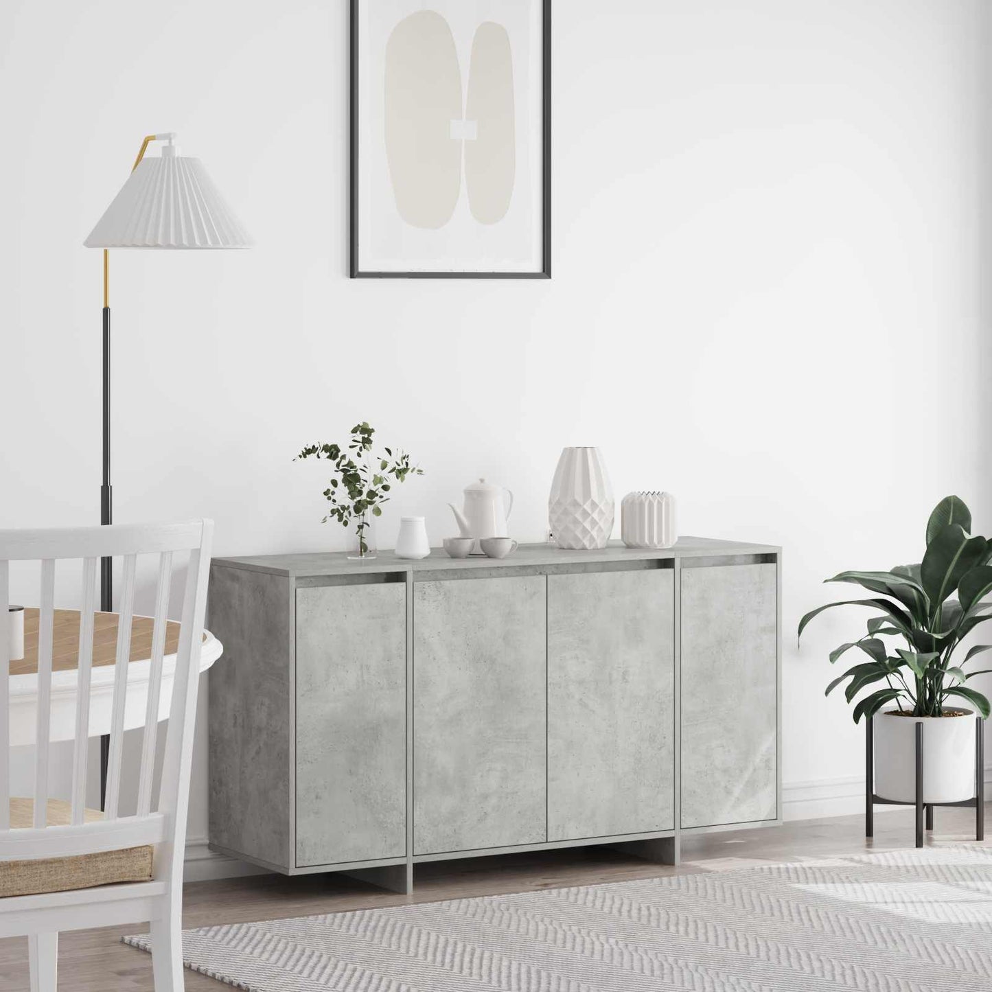 Credenza Grigio cemento 135 x 41 x 75 cm Legno multistrato
