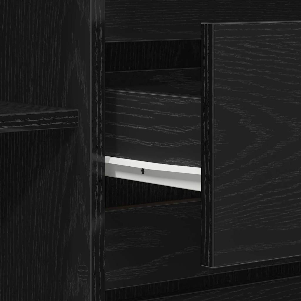 Credenza Rovere Nero 120 x 41 x 75 cm Legno multistrato