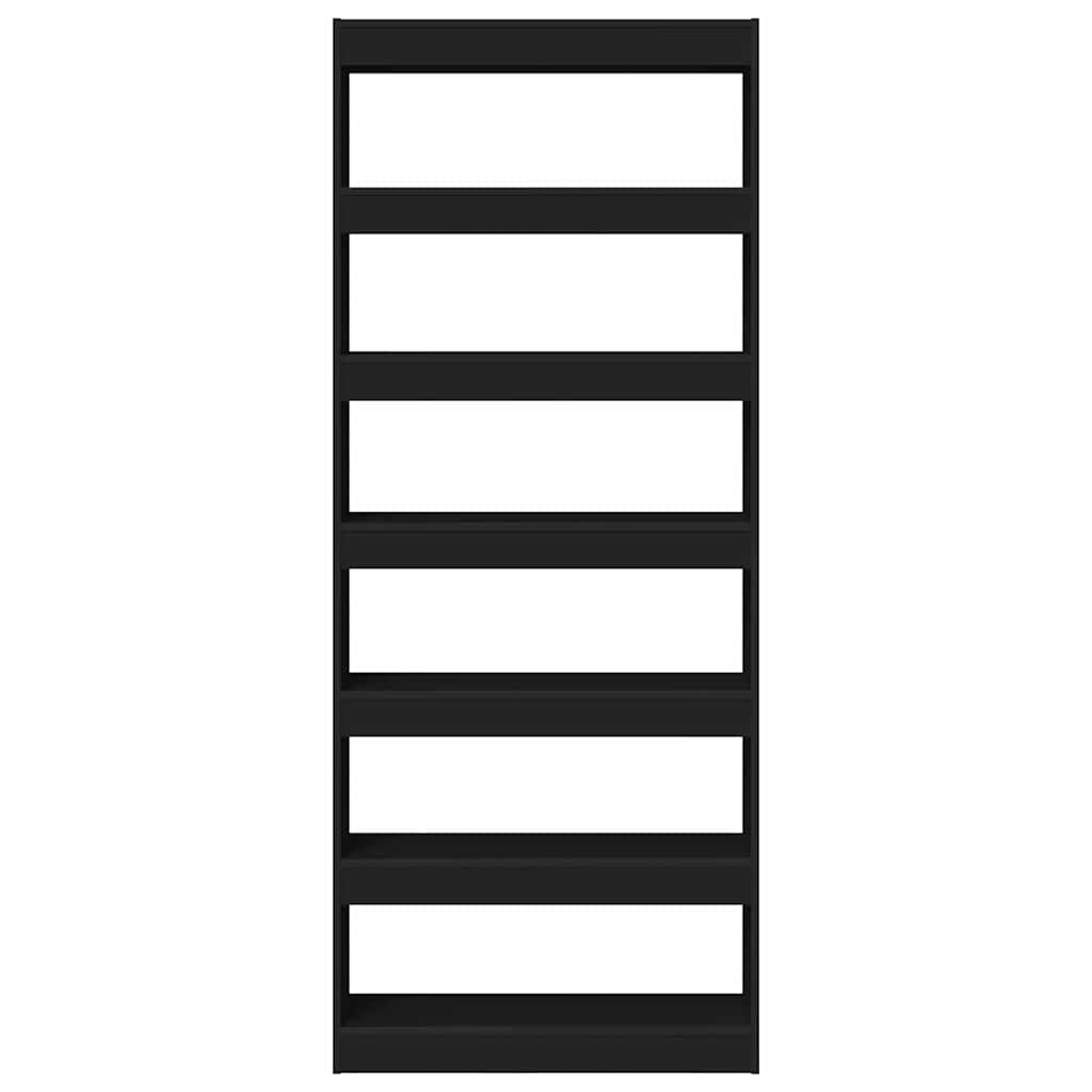 Armadio per Libri Nero 80 x 30 x 198 cm Legno multistrato