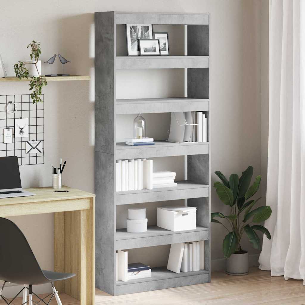Armadio per Libri Grigio cemento 80 x 30 x 198 cm | homemem39