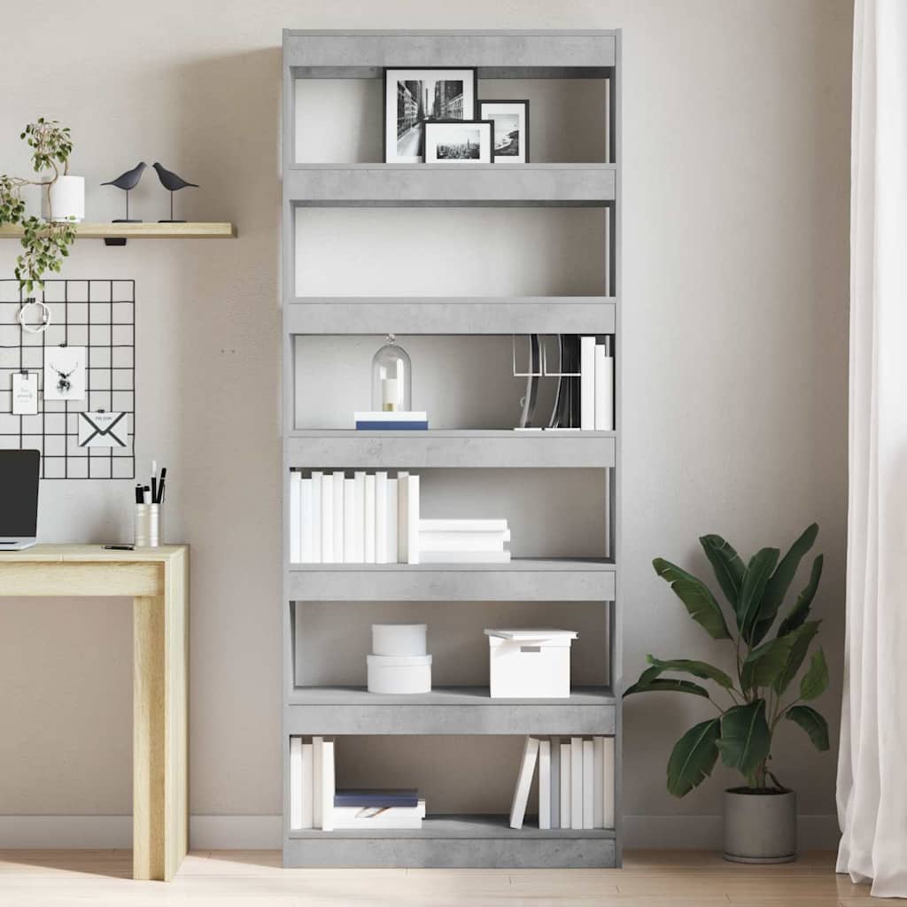 Armadio per Libri Grigio cemento 80 x 30 x 198 cm | homemem39