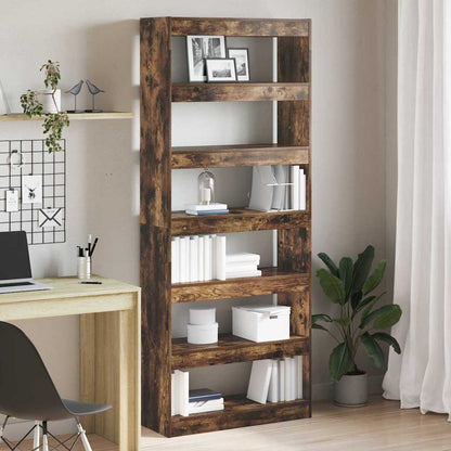 Armadio per Libri con lo scaffale Rovere fumé 80 x 30 x 198 cm | homemem39