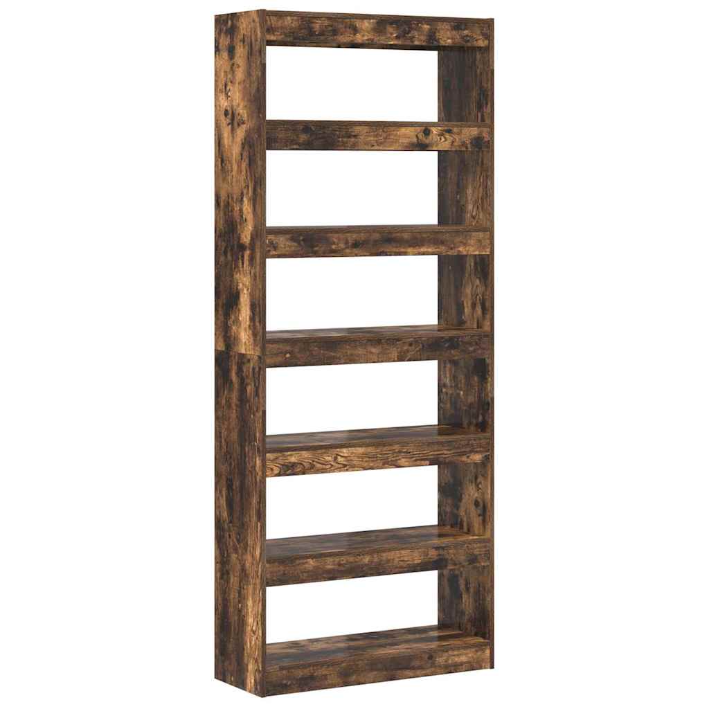 Armadio per Libri con lo scaffale Rovere fumé 80 x 30 x 198 cm | homemem39