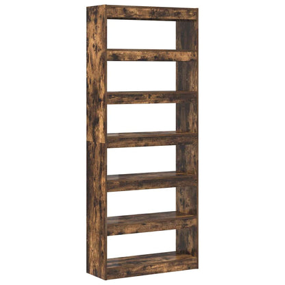 Armadio per Libri con lo scaffale Rovere fumé 80 x 30 x 198 cm | homemem39
