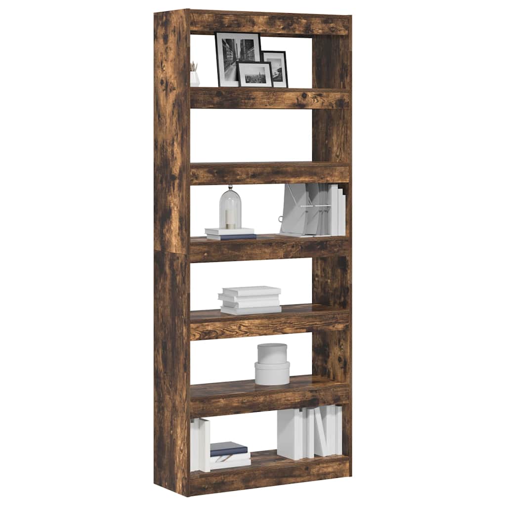 Armadio per Libri con lo scaffale Rovere fumé 80 x 30 x 198 cm | homemem39