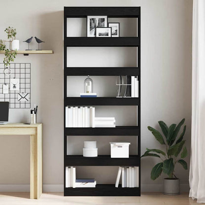 Armadio per Libri con lo scaffale Rovere Nero 80 x 30 x 198 cm | homemem39