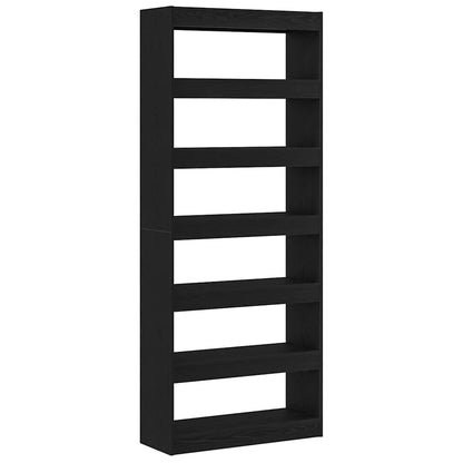 Armadio per Libri con lo scaffale Rovere Nero 80 x 30 x 198 cm | homemem39